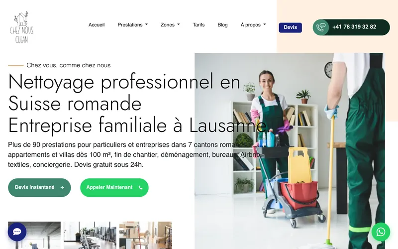Aperçu du site Chez Nous Clean